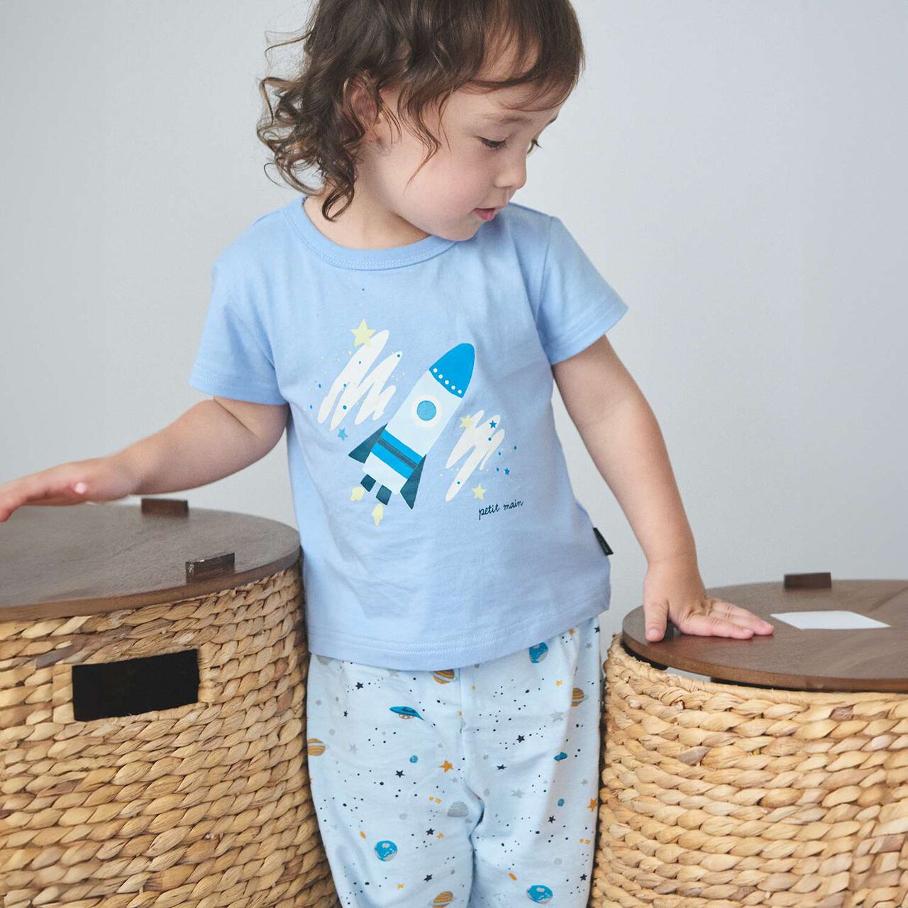Hikaru Boys Short-Sleeve Pajamas,Blue, large image number 2