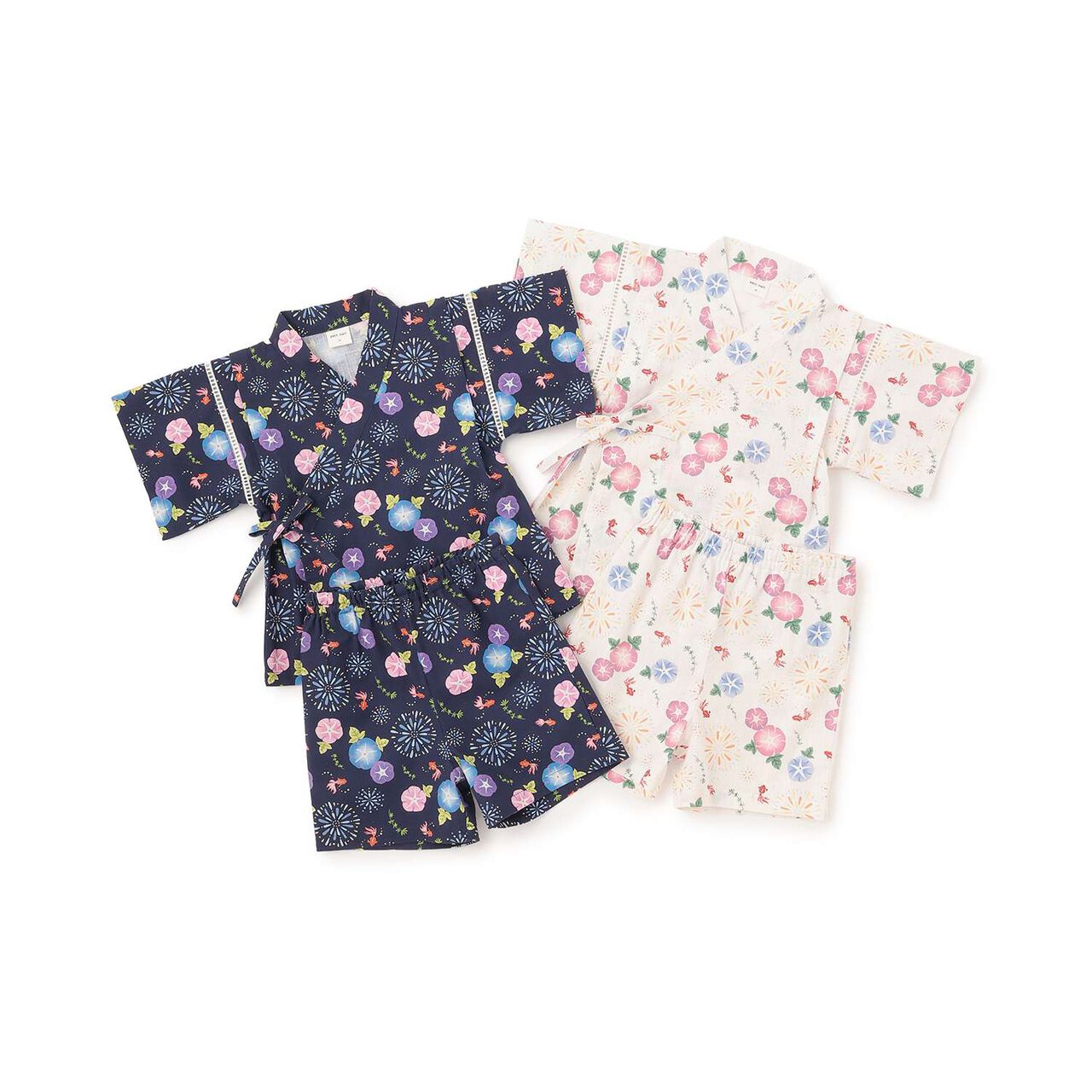 [Web Exclusive] GIRLS All-Over Pattern Jinbei,Navy, large image number 16