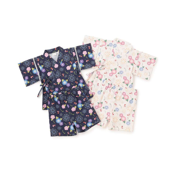 [Web Exclusive] GIRLS All-Over Pattern Jinbei,Navy, medium image number 16