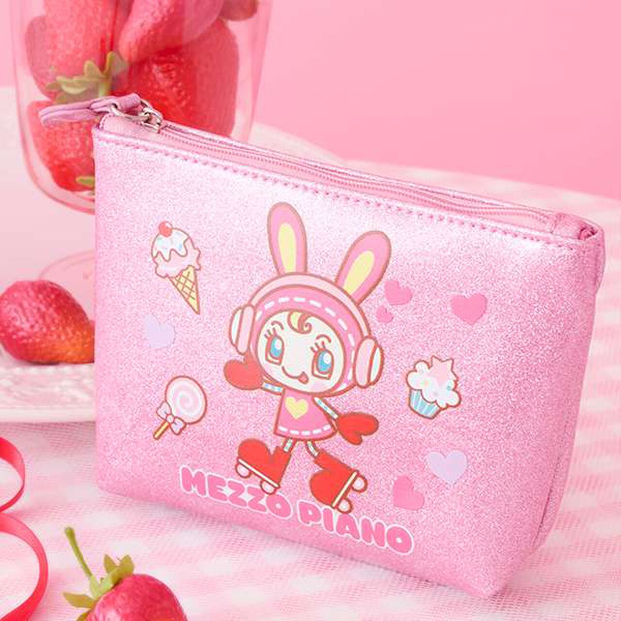 Berie-chan Sparkling Pouch,Pink, large image number 0