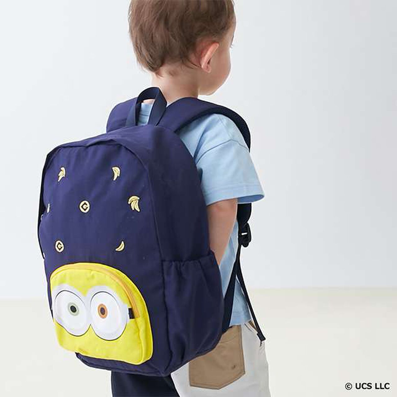 Minion Face Pocket Backpack,Navy, large image number 0