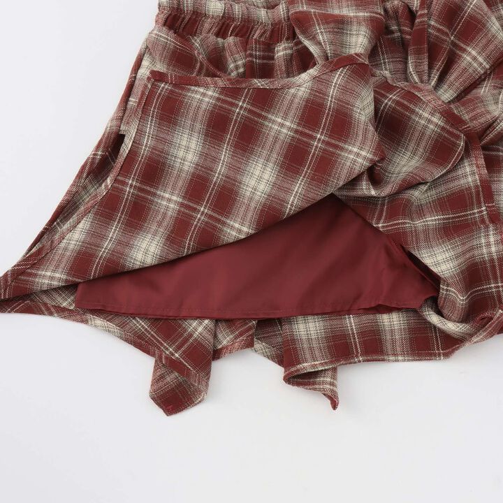 [LTXC] Waist Wrap Style Checkered Culottes,Black, medium image number 12