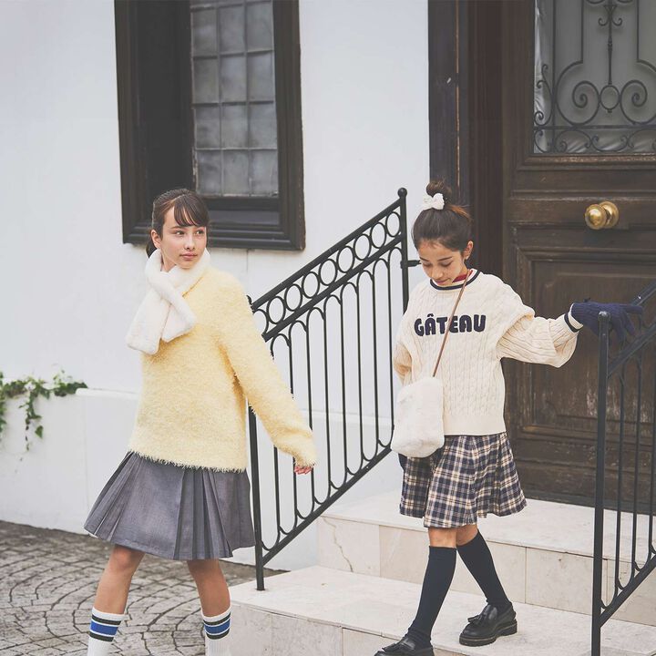 Sagara Logo Cable Knitwear[Available in 130cm],Sax blue, medium image number 15