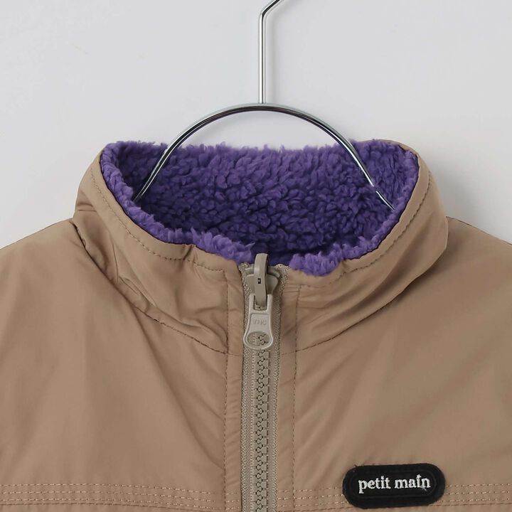 Plain Boa Reversible Vest,Light beige, medium image number 11