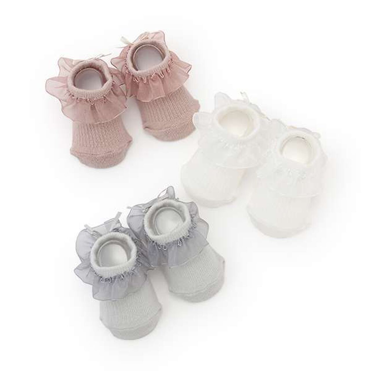 Organza Frill Cup Socks,Light pink, large image number 8