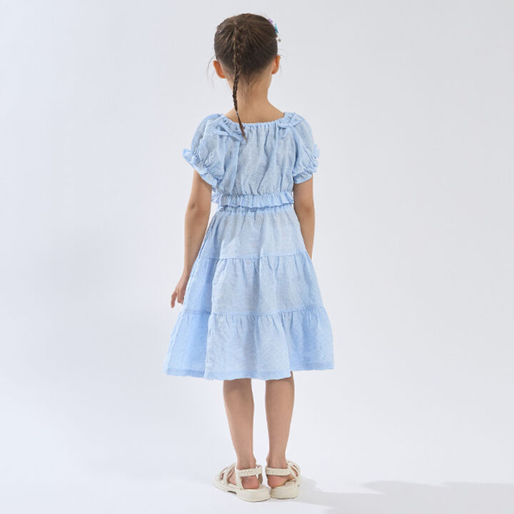 Front and Back Both OK! Blouse & Tiered Skirt Set,Light blue, medium image number 12