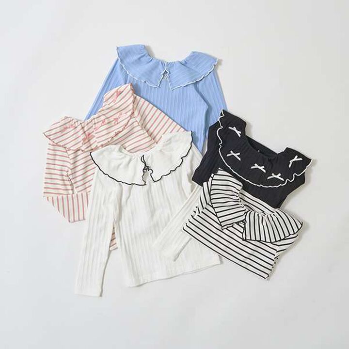 Front and Back Both OK! Collared Long-Sleeve T-Shirt,Pink, medium image number 1