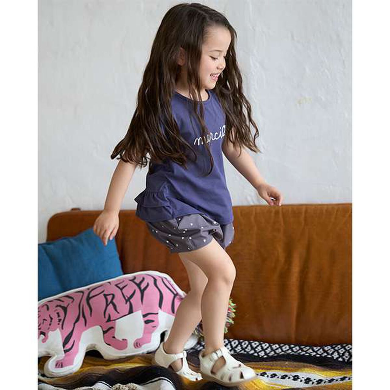 [Amphibious] Logo Embroidery T-Shirt (Kids Size),Light khaki, large image number 1