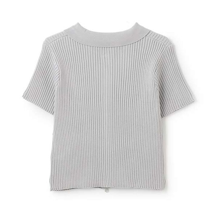 [Arael] Short-Sleeve Zip Knitwear,Navy, medium image number 7