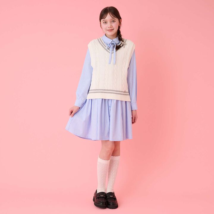 Lace Knit Knee-High Socks,Off white, medium image number 10