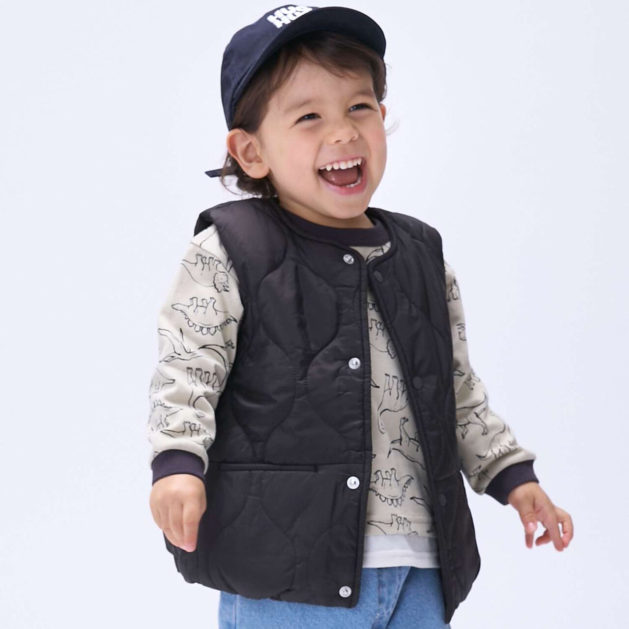 [Water-Repellent] Quilted Vest,Charcoal gray, large image number 0