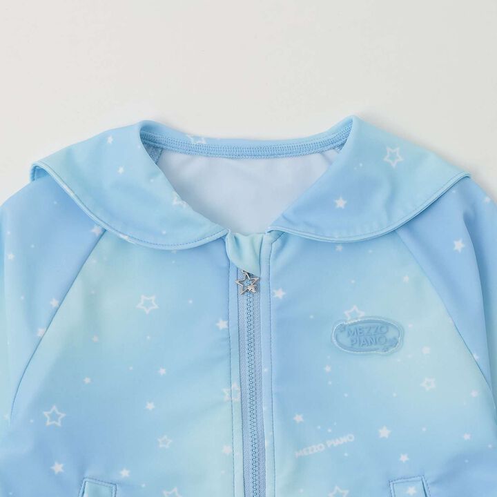 [SWIM] Sailor Collar Rash Guard [UV Protection],Sax blue, medium image number 2