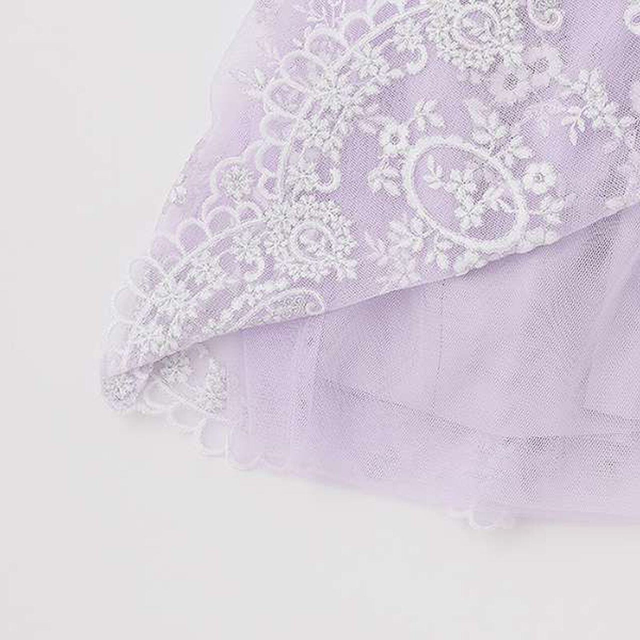 Tweed & Tulle Lace Embroidered Docking Dress,Lavender, large image number 7