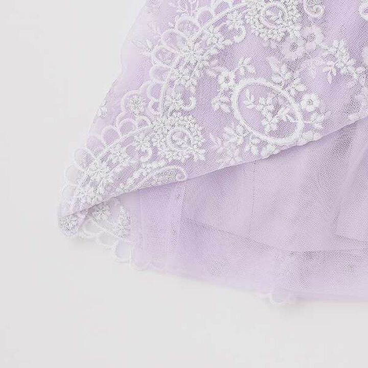 Tweed & Tulle Lace Embroidered Docking Dress,Lavender, medium image number 7