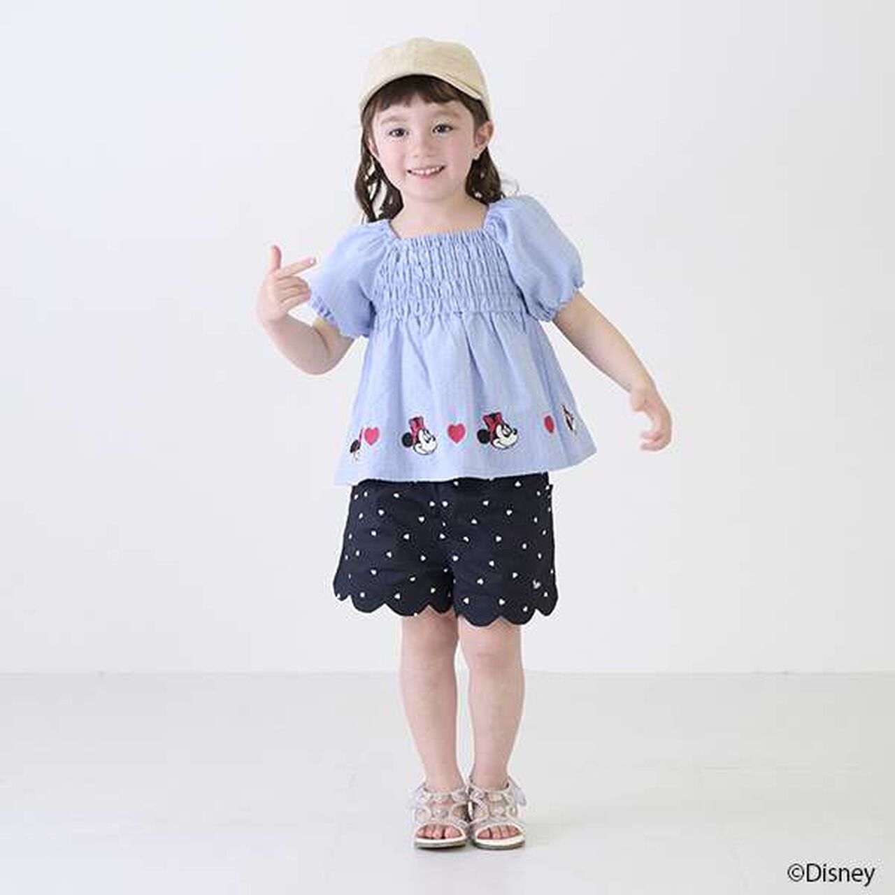 [Link] Scalloped Short Pants (Kids),Navy, large image number 0