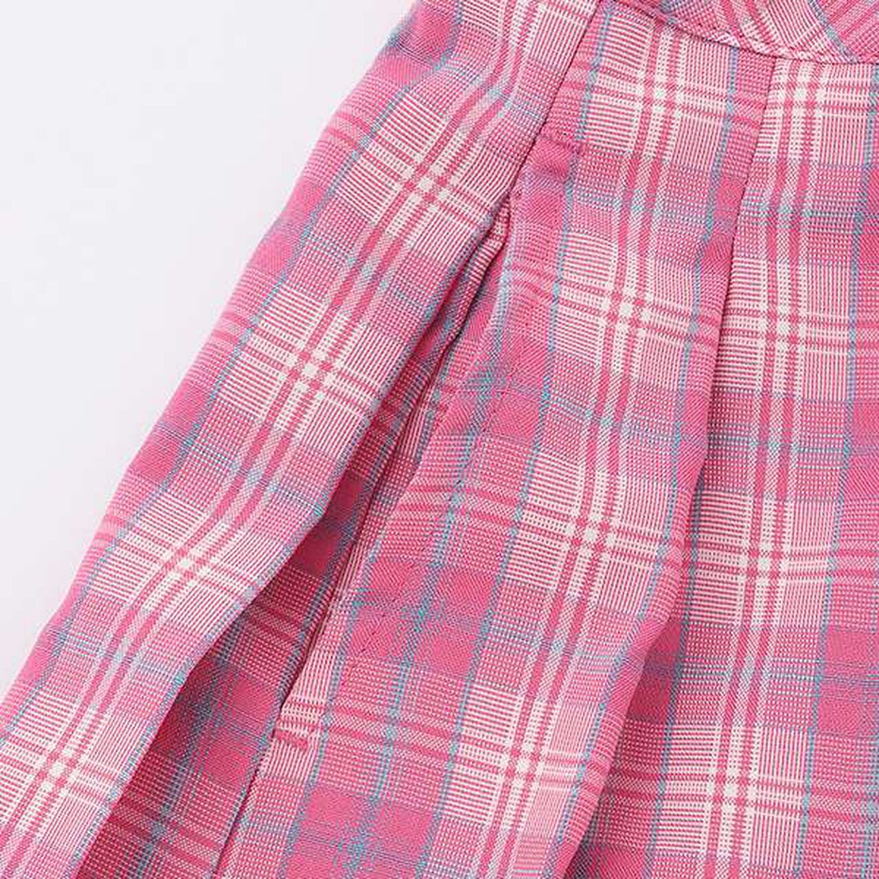 Check Pleats Culottes,Turquoise, large image number 5