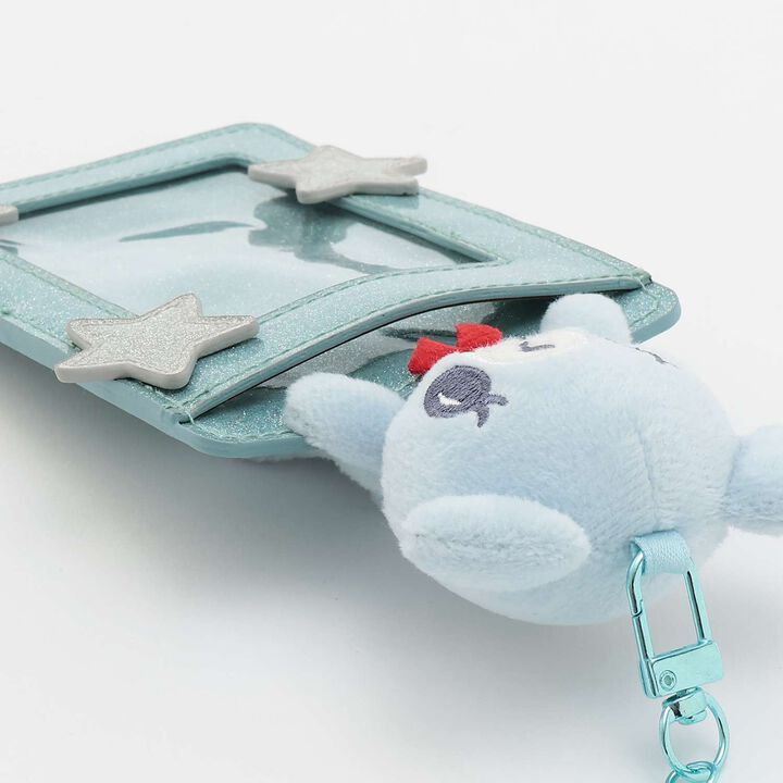 Sparkling Mint-kun Card Case with Playful Pop-Up Design,Sax blue, medium image number 3