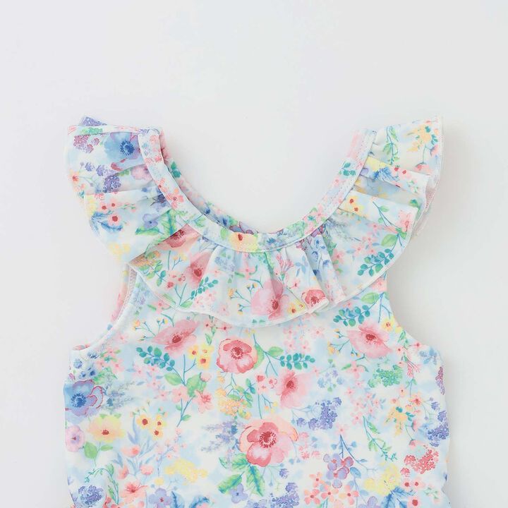 [SWIM] Girls' Floral Pattern Two-Piece Swimsuit [UV Protection],Pink, medium image number 4