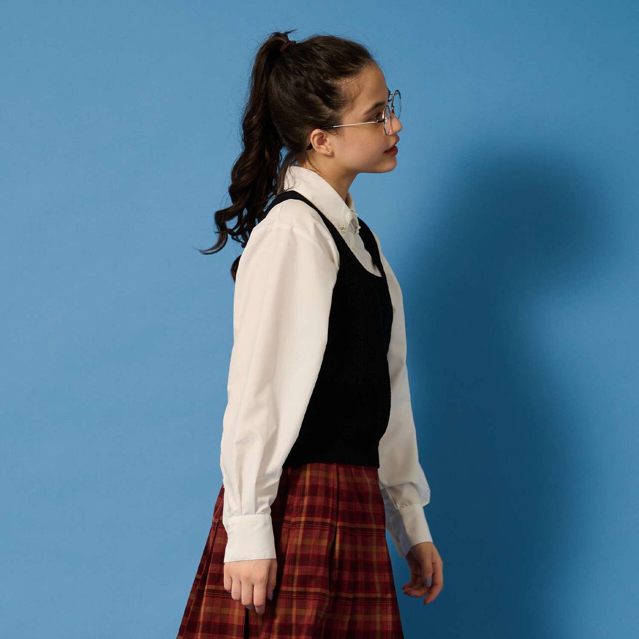 [AMI] Pearl Collar Shirt × Knit Vest,Off white, large image number 16