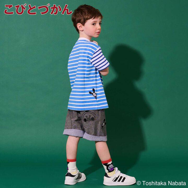 [Kobito Zukan] Stripe Pattern Short-Sleeve T-Shirt,Navy, medium image number 30