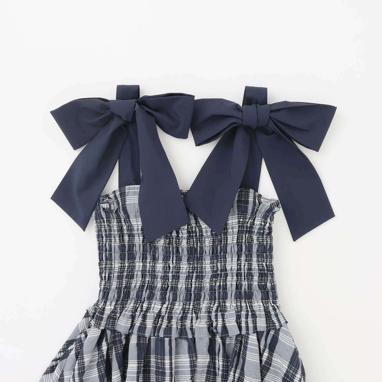 [Restocked] Shoulder Ribbon Jumper Skirt & Melow Inner Set,Black, large image number 3