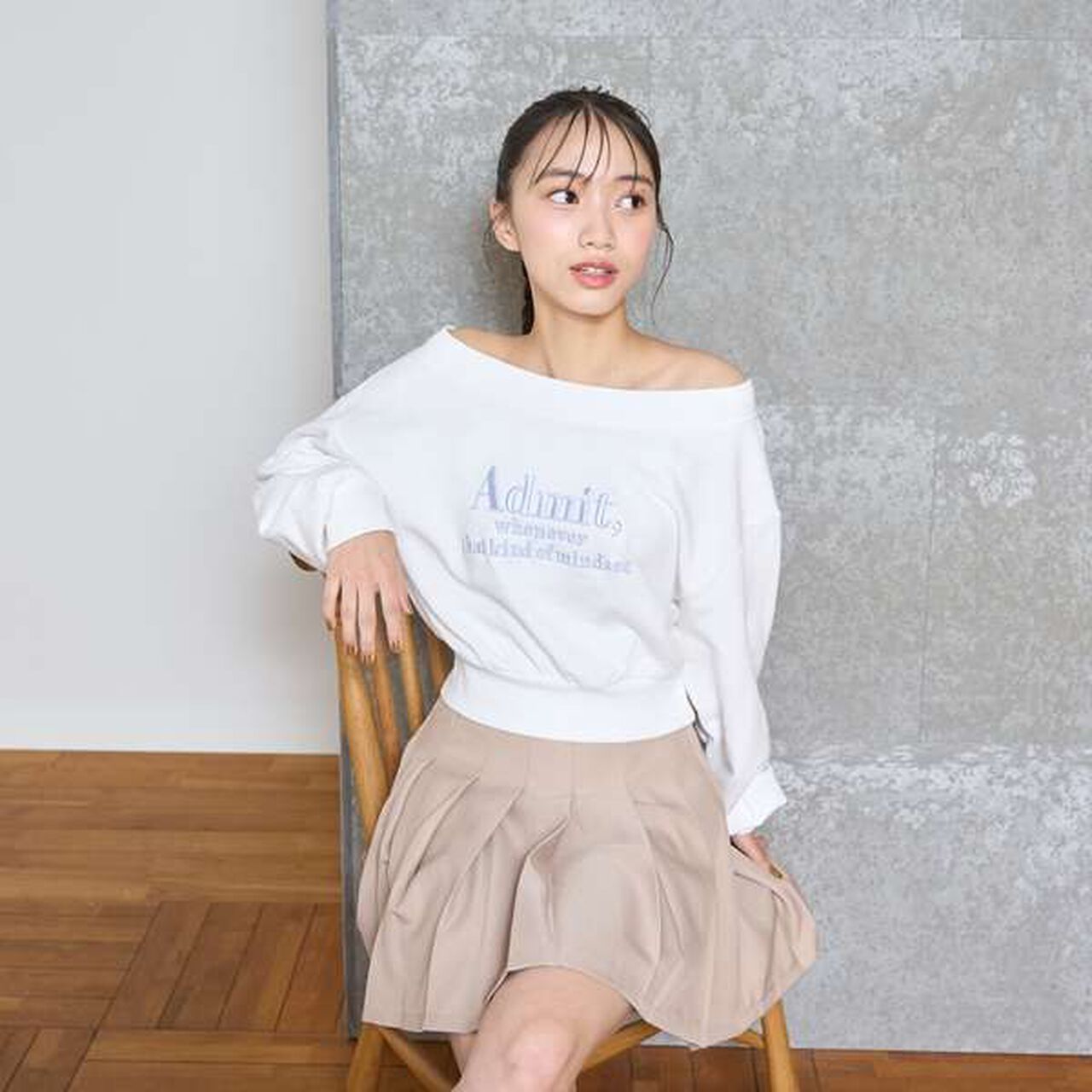 Off-Shoulder Pullover,Off white, large image number 0