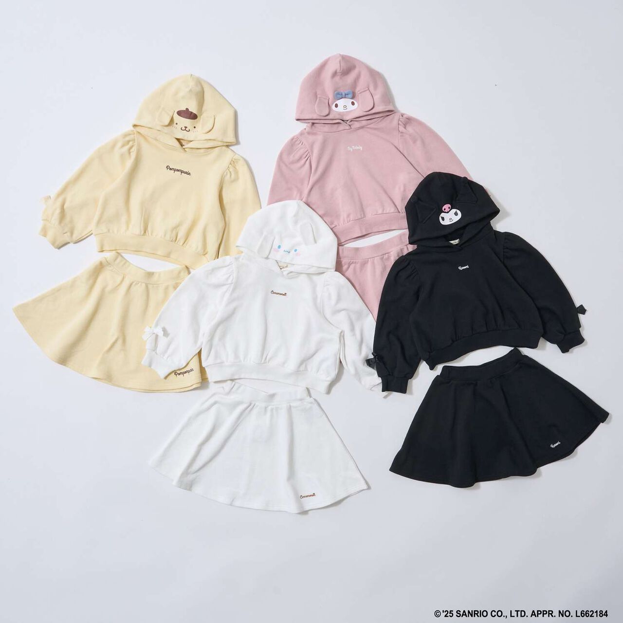 Sanrio Characters Goodbye Pills Fleece Transformation Parka & Flare Skirt Set,Off white, large image number 11