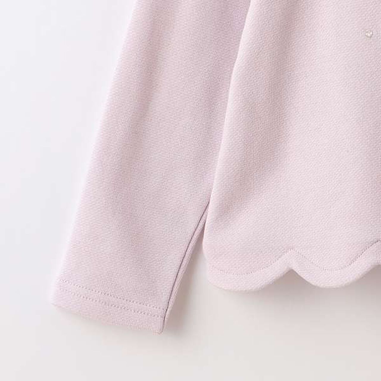 Embroidered Scalloped Hem Sweater,Light pink, large image number 6