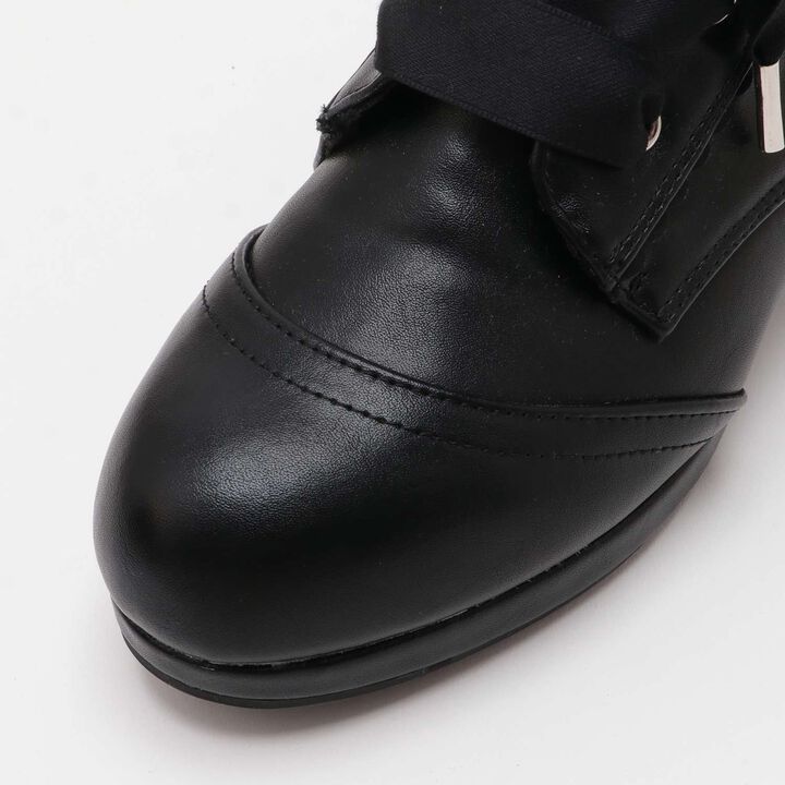 Satin Ribbon Scallop Short Boots,Light beige, medium image number 3