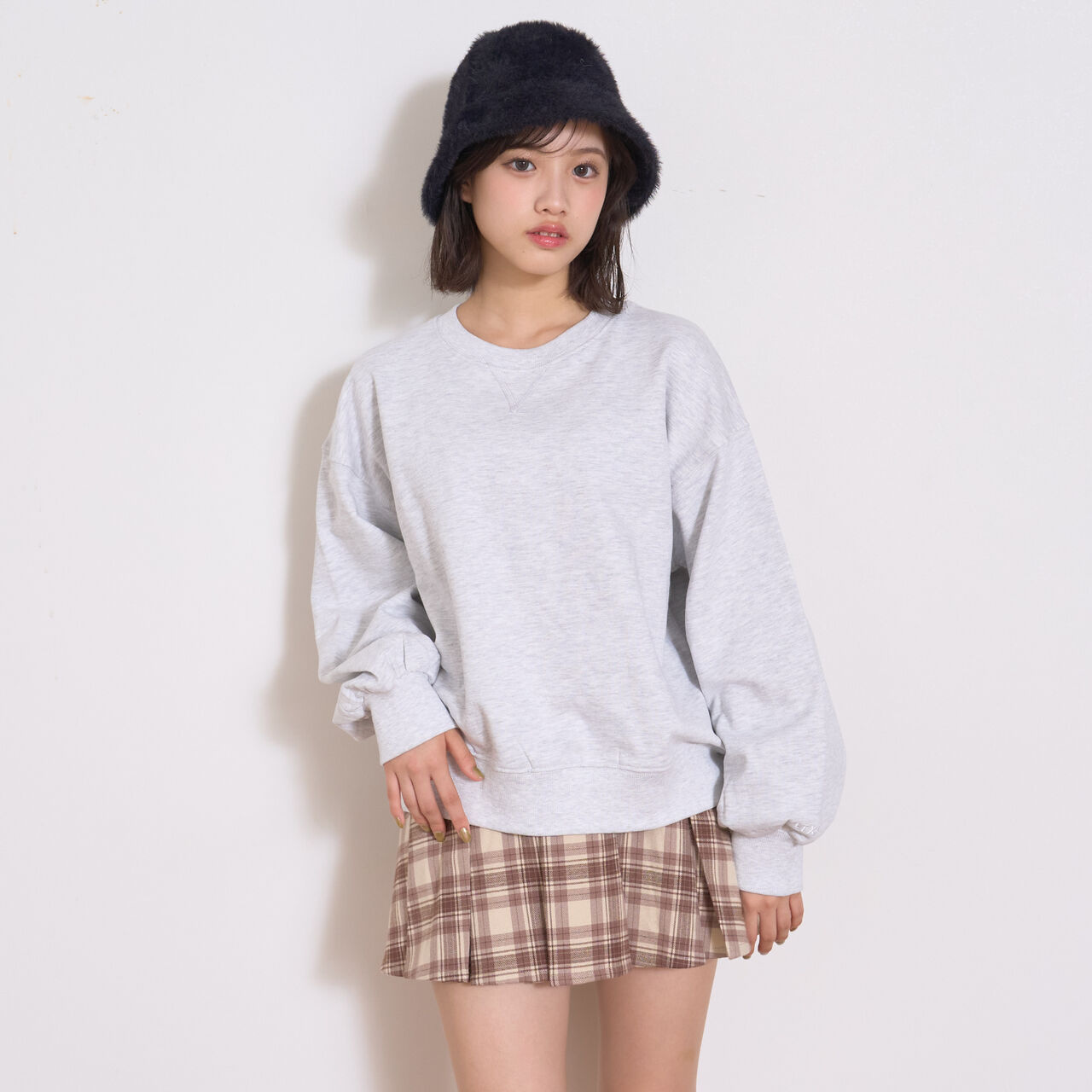 Wool Lined 100% Cotton Sweatshirt,Black, large image number 3