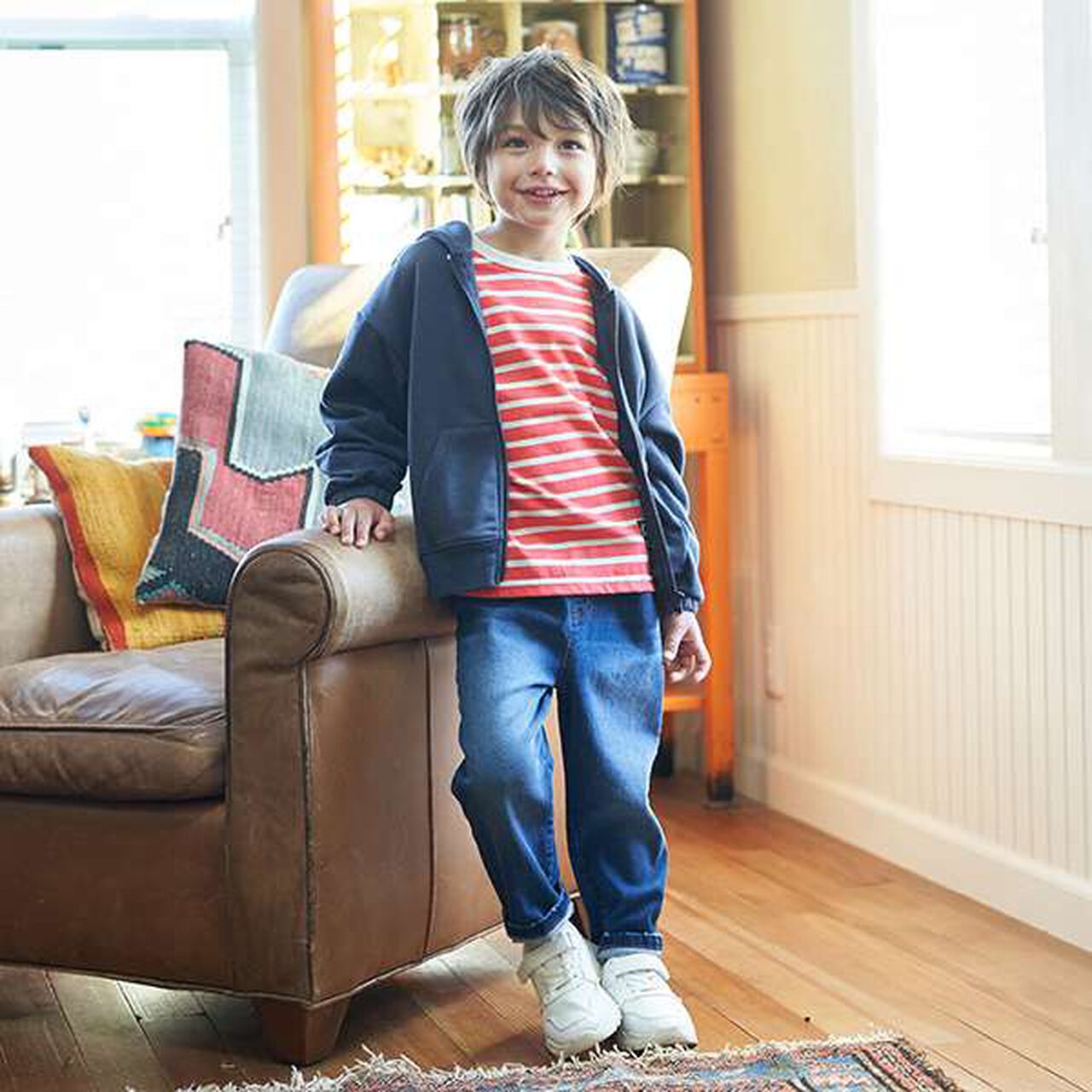 [Versatile Item] Drop Simple Zip Parka,Sax blue, large image number 4