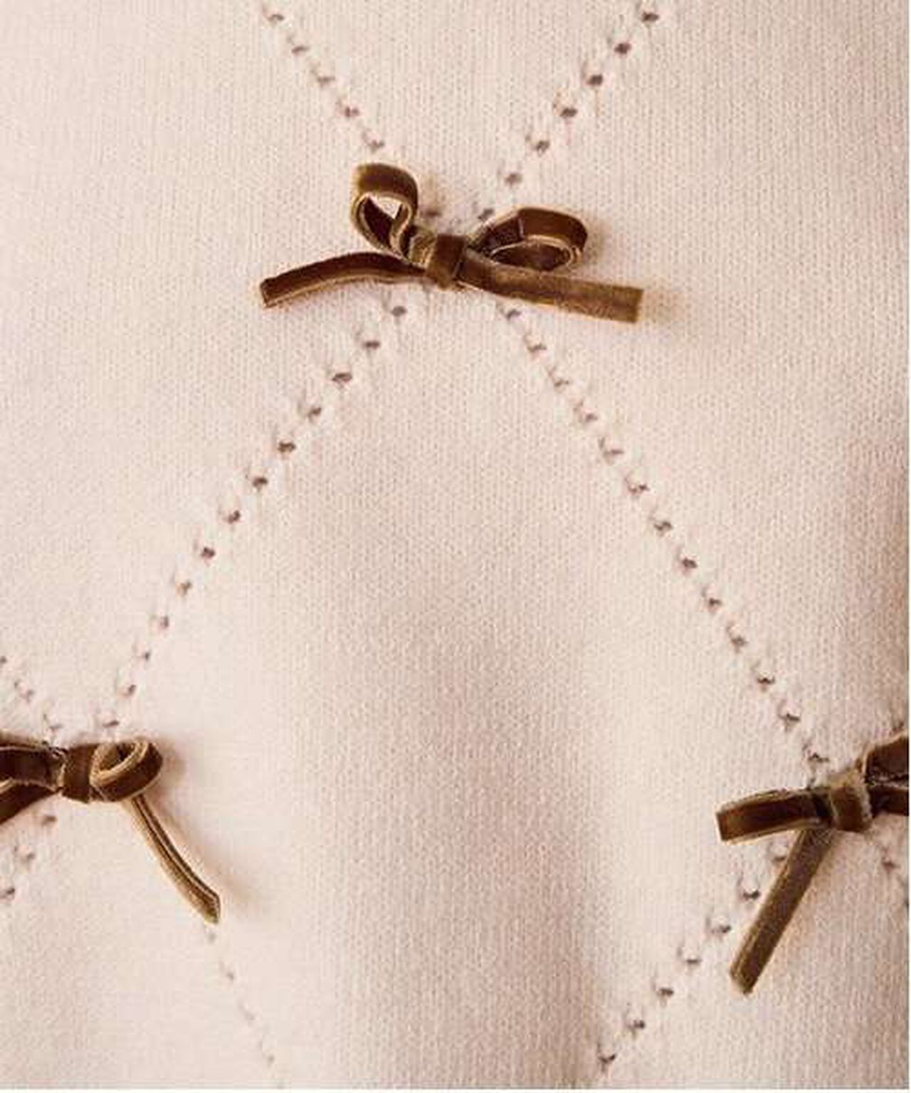 Ribbon Motif Diamond Knitwear,Black, large image number 5