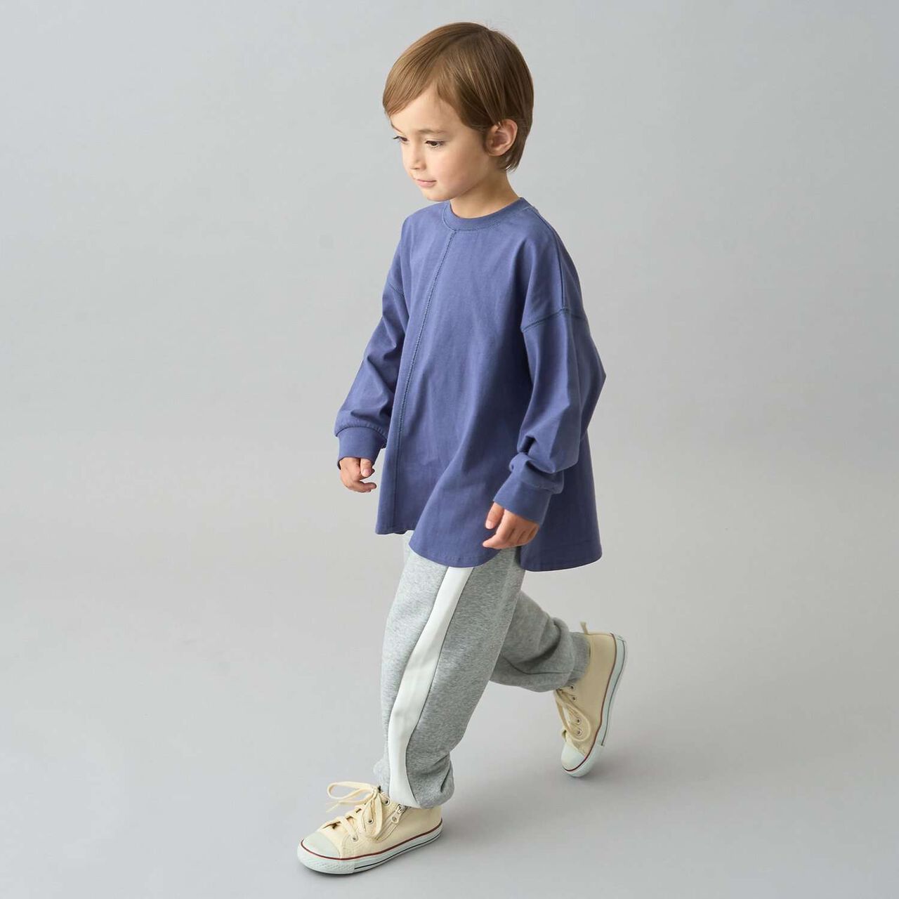 [Daily Standard Wear] [Quick-Dry Absorbent] Loose Fit Side Line Sweatpants,Blue gray, large image number 31