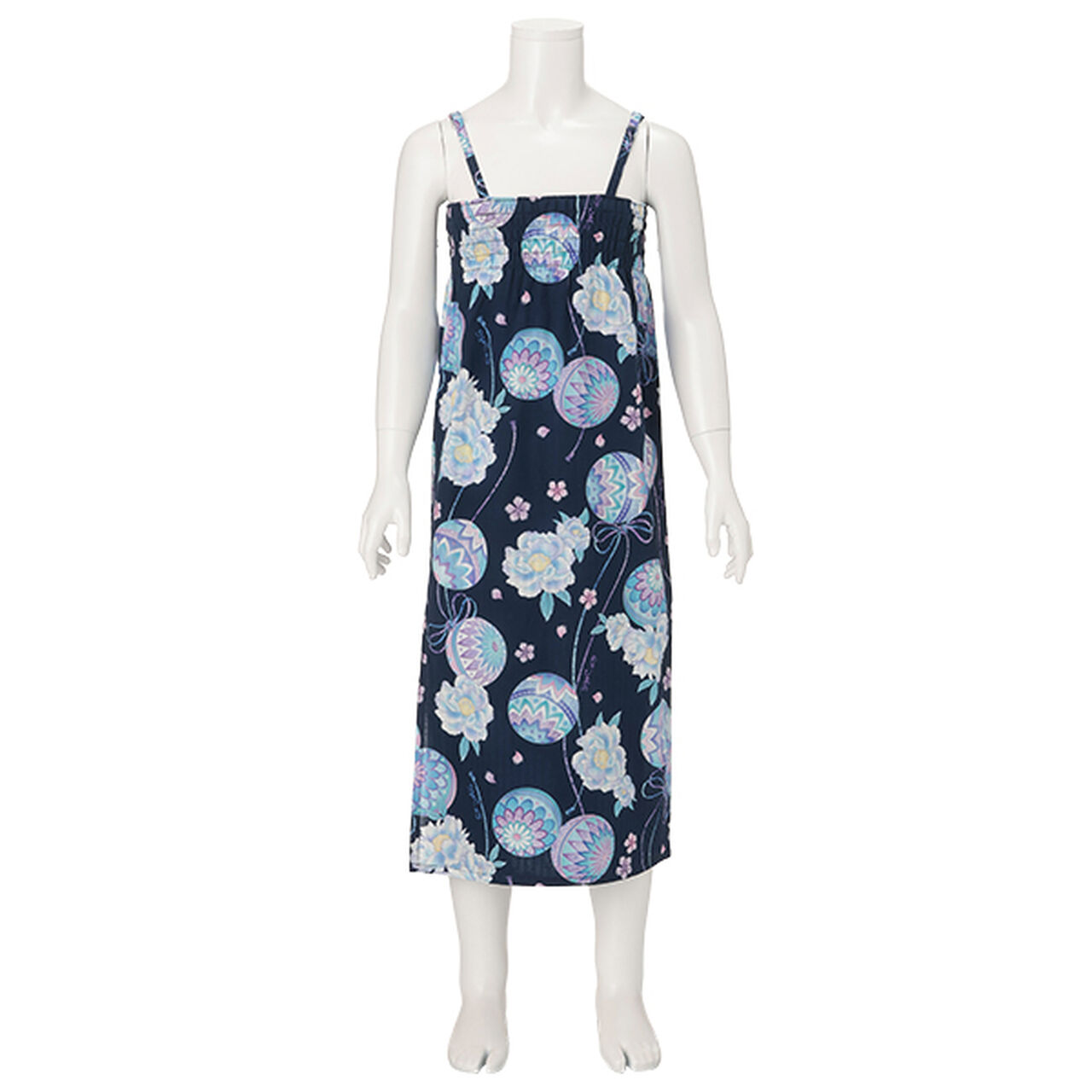 Temari Flower Pattern Yukata,Navy, large image number 12