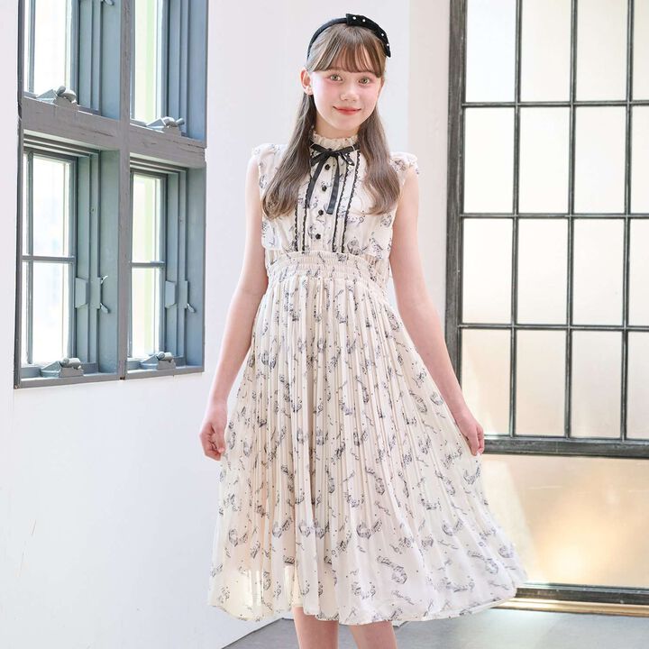 [Restock] Assorted Fabric Pleated One-Piece Dress♪,Light blue, medium image number 19