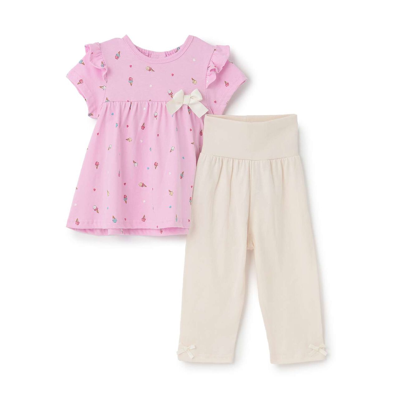 [Web Exclusive] GIRLS Short-Sleeve Pajamas,Ivory, large image number 3