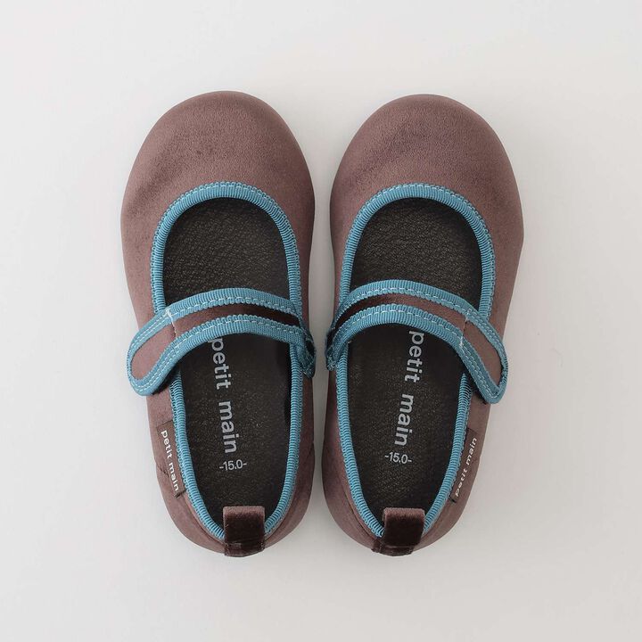 One Strap Velour Shoes,Dark red, medium image number 6