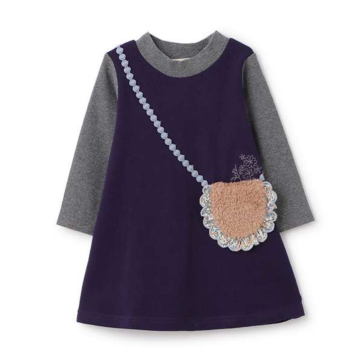 Boa Fabric Pocket Fleece One-Piece Dress,Gray, medium image number 10