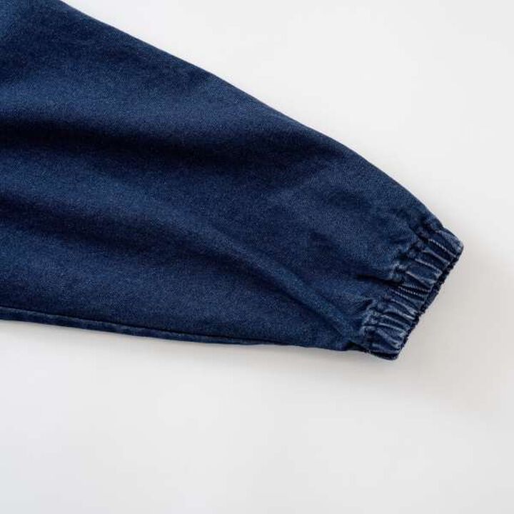 Hooded Denim Zip-Up Jacket,Deep blue, medium image number 2