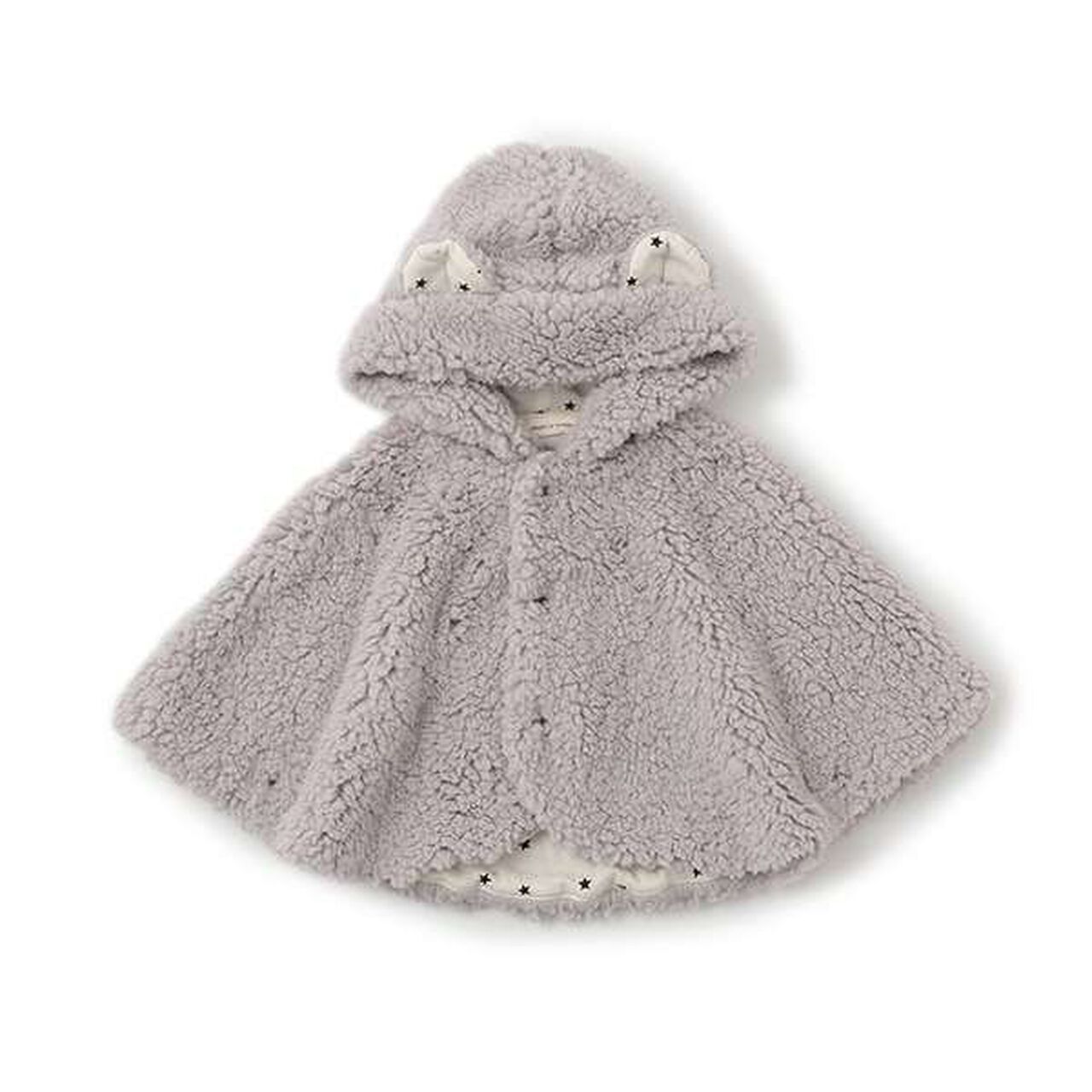 Fluffy Hooded Cape,Pearl white, large image number 9