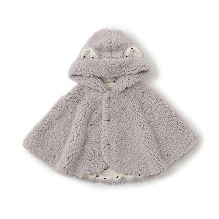Fluffy Hooded Cape,Pearl white, medium image number 9