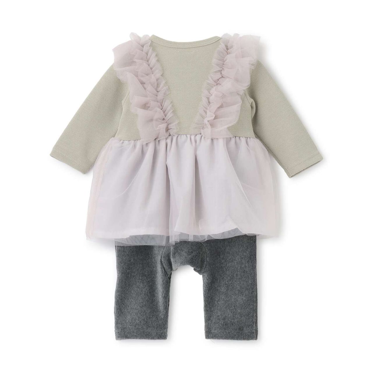 Tulle Frill Coverall,Light gray, large image number 4