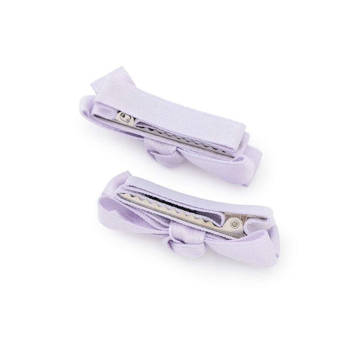 Ribbon Hair Clips 2-Pack,Lavender, medium image number 1