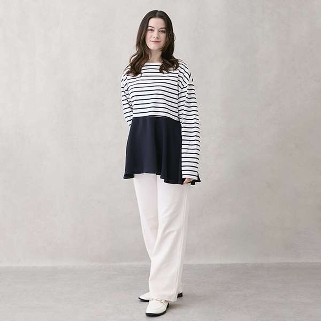 [Anti-Stain Finish / Link] Stretch Flare Pants,Blue, large image number 12