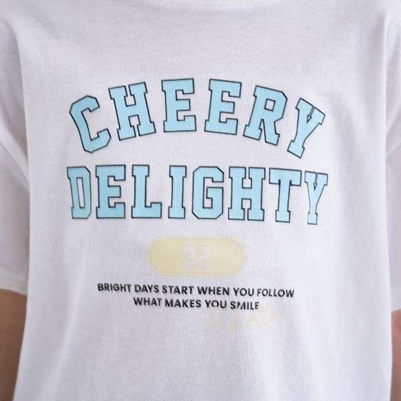 [Daily Price] 100% Cotton College Print Short Sleeve T-Shirt,Off white, large image number 7
