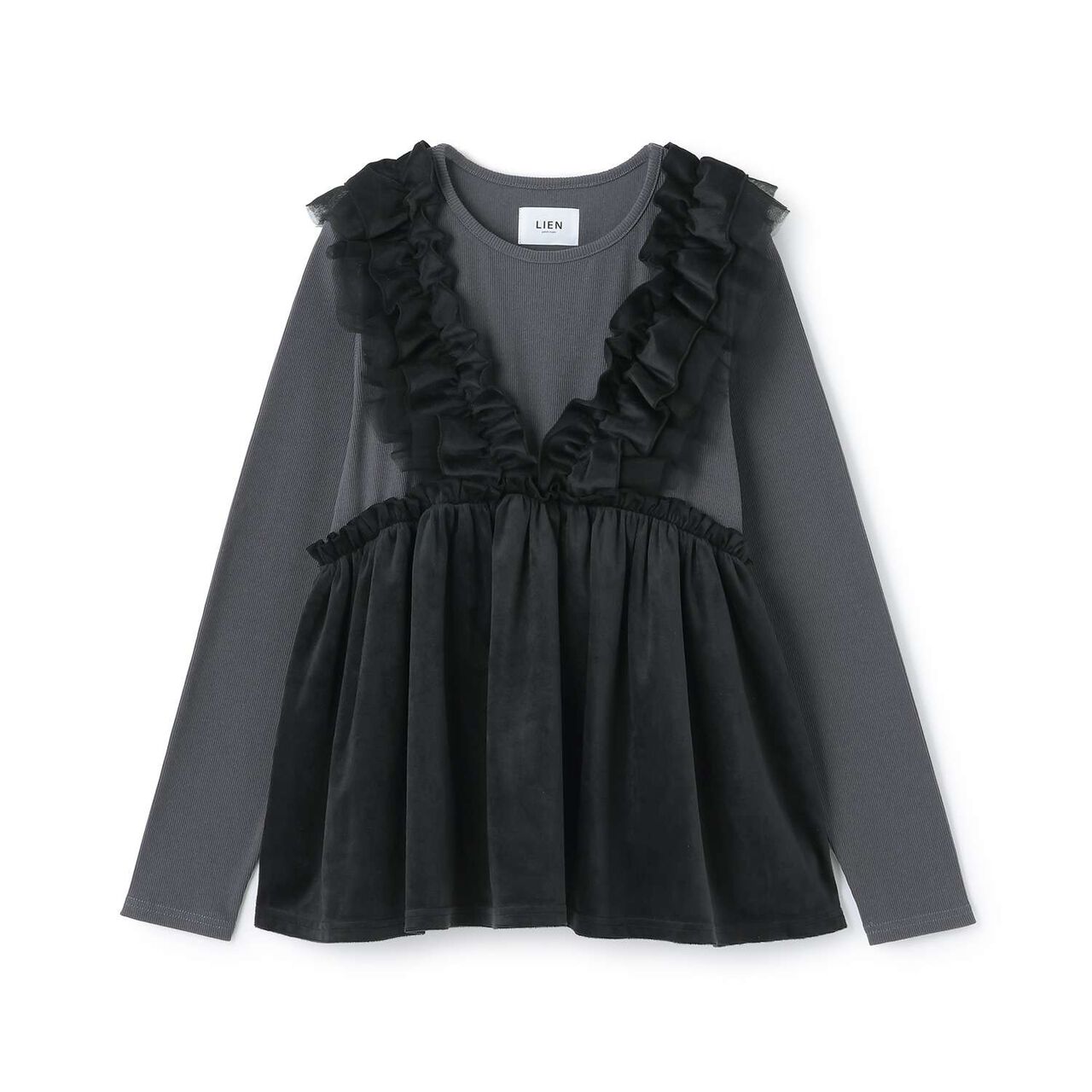 [Link] Docking Frill Tunic,Black, large image number 4