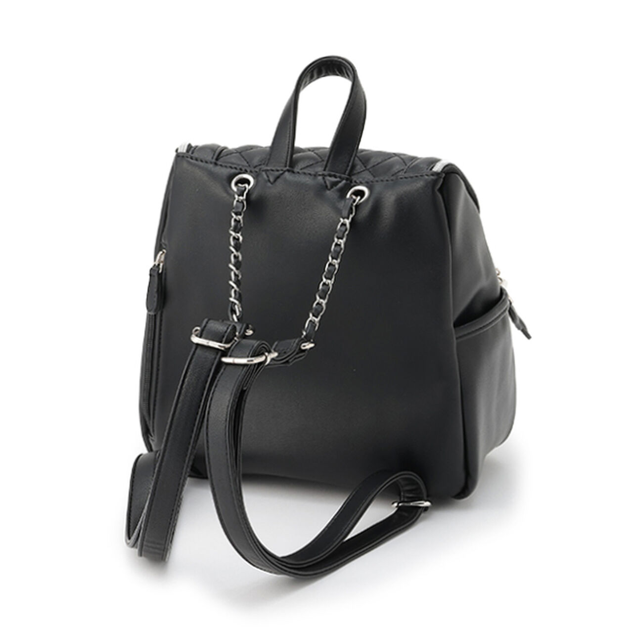 Bucket Backpack with Ribbon Charm,Black, large image number 19