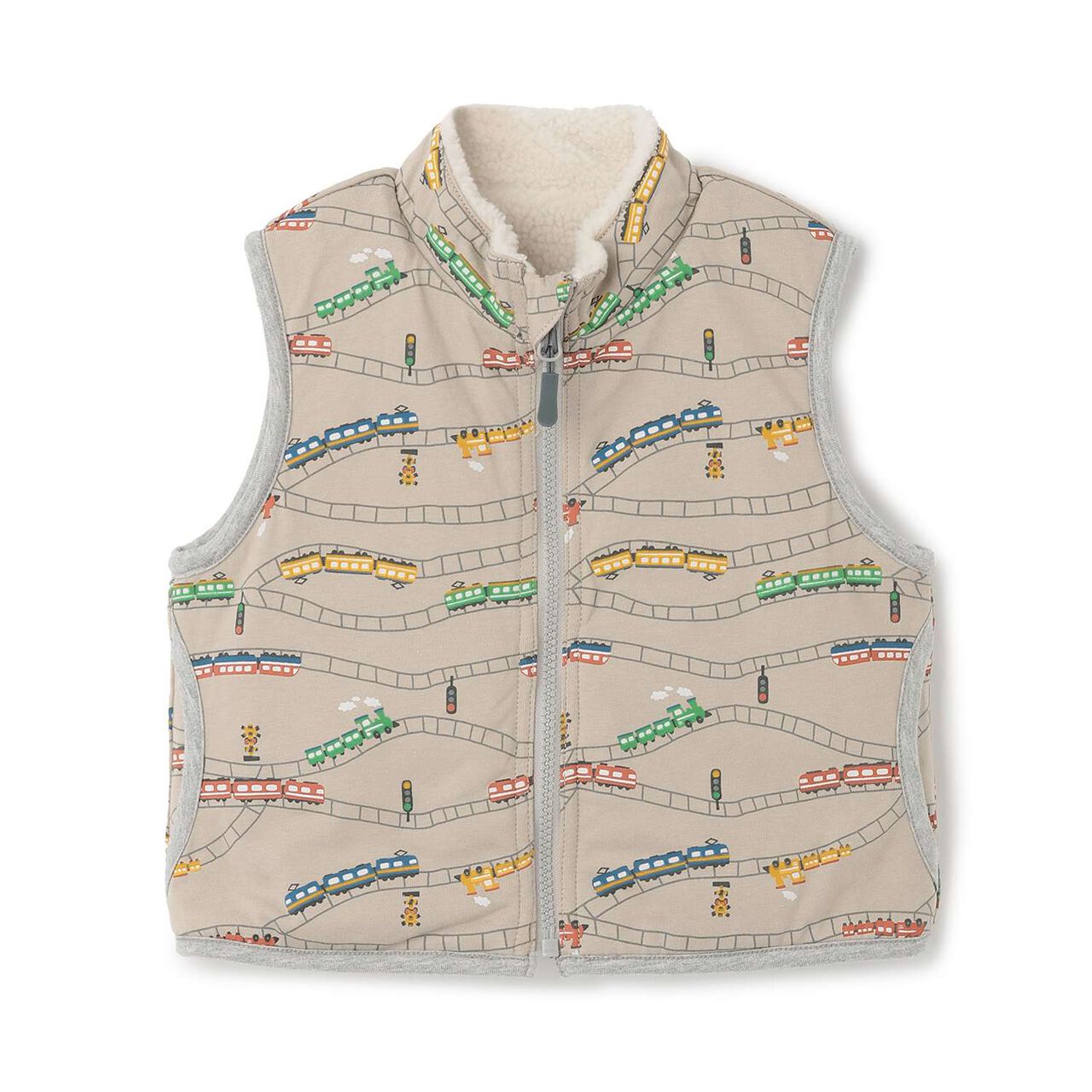 Train Reversible Boa Vest,Off white, large image number 6