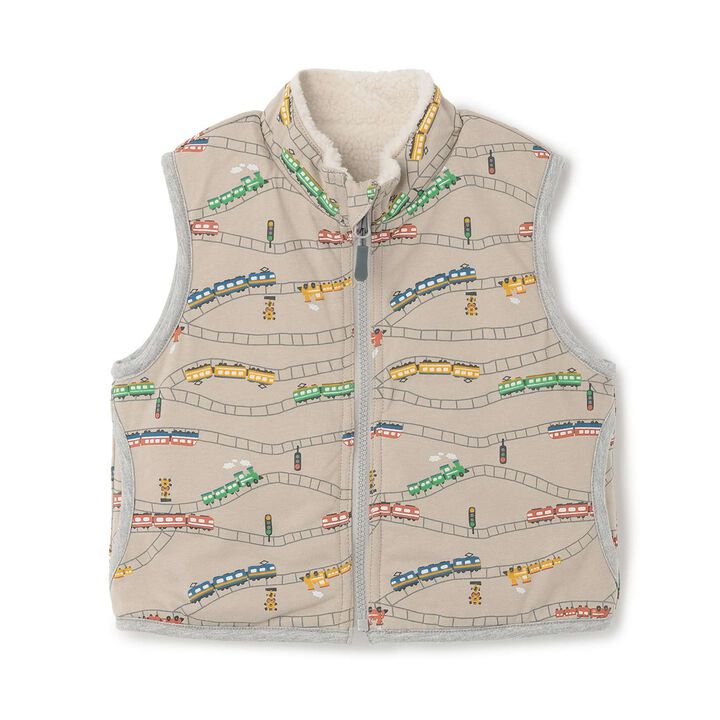 Train Reversible Boa Vest,Off white, medium image number 6