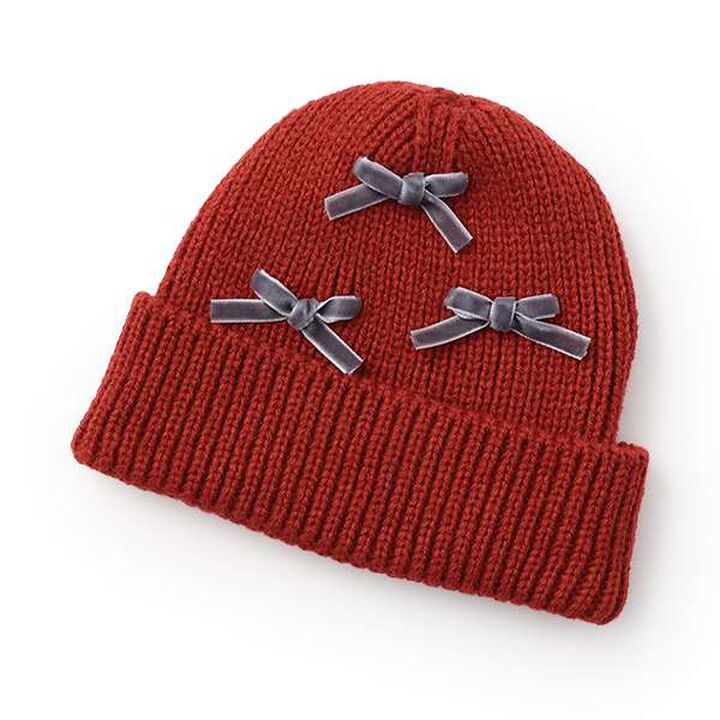 Ribbon Knit Hat,Ivory, medium image number 6
